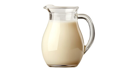 Glass jug of fresh milk isolated ont ransparent ba cce .png