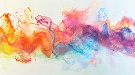 Abstract Colorful Smoke and Fluid Background with Vibrant Light Effects