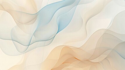 Abstract Light Pastel Background with Flowing Lines and Waves