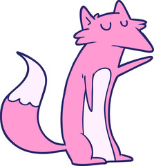 cartoon fox in bright neon color