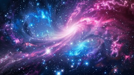 Cosmic Nebula Galaxy Background with Swirling Stars and Vibrant Colors