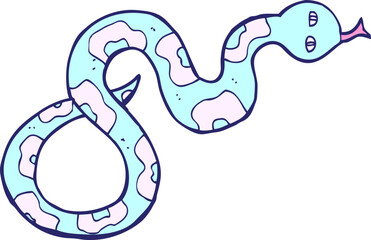 cartoon snake in bright neon color