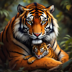 Obraz premium portrait of a bengal tiger PNG