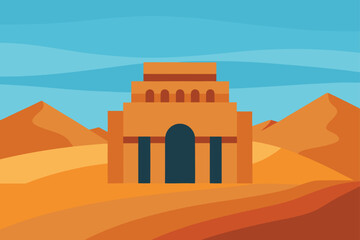 Ancient Desert Temple Surrounded by Shifting Sands
