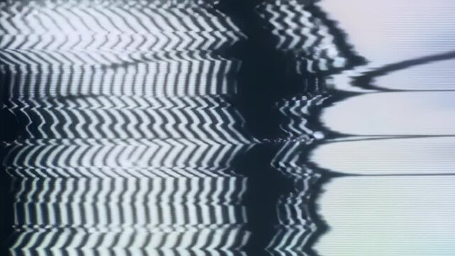 Abstract black and white static pattern with distorted lines, creating a visual noise effect