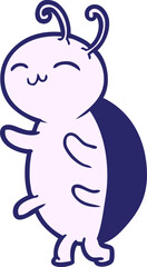 cute cartoon bug in bright neon color