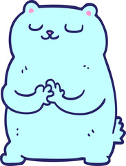 cartoon bear in bright neon color