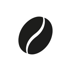 Two coffee beans one in outline and one solid black against a light background in a simple illustration