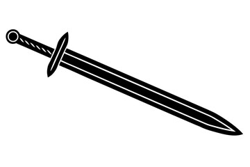 Viking Sword Silhouette &ndash; Norse Medieval Weapon Icon Design