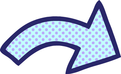 comic book style cartoon of a pointing arrow in bright neon color