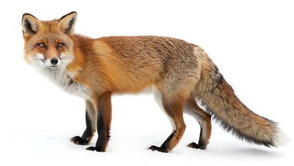 Fototapeta premium Red fox isolated on a white background. AI GENERATED. 