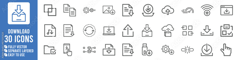 Fototapete Download and Upload Icons Set Data Transfer File Sharing and Cloud Storage | Ai Generated Icon