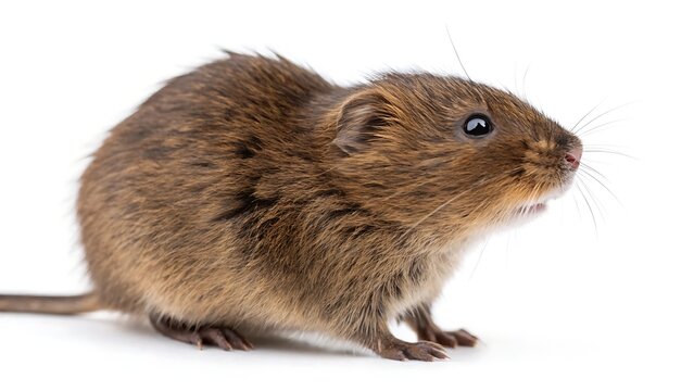 Water vole isolated on a white background PNG. AI GENERATED.
