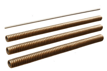 Acoustic guitar strings isolated on transparent background, close-up shot