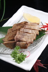 food, japanese cuisine, delicious, grilled pork belly with sauce