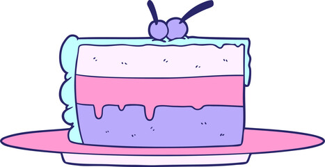 cartoon cake in bright neon color