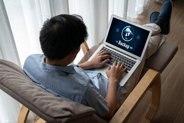 Backup Storage Data Internet Technology Business concept. Database storage cloud technology file...