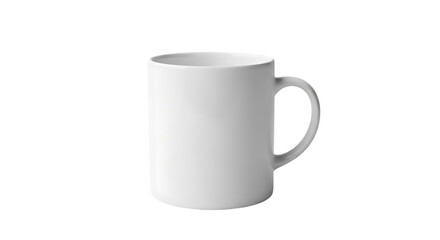 Fototapeta premium A clean white ceramic mug with a handle isolated on transparent background