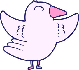 Cartoon Bird in bright neon color