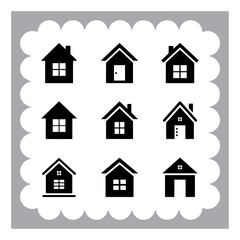 Set of House and Home Icons in Vector Style for Real Estate and Architecture Design
