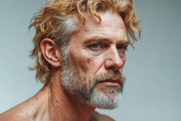 Mature Man Portrait with Blonde Hair and Beard