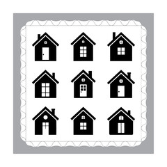 Set of House and Home Icons in Vector Style for Architecture and Real Estate Design