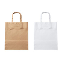 Brown and white paper shopping bags
