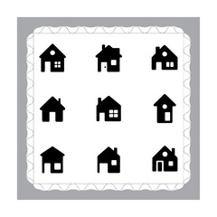 Set of House and Home Icons in Vector Style for Real Estate and Architecture