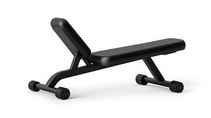 Weight Bench Gym Equipment in 3D Rendering with Steel Accents and Contemporary Style