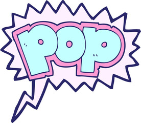 freehand drawn speech bubble cartoon POP symbol in bright neon color