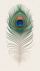 Obraz premium Vibrant peacock feather eye detail blue green