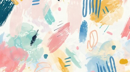 Abstract Watercolor Brush Strokes Background with Pastel Colors