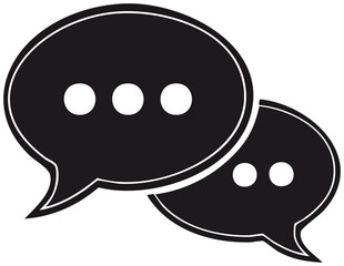 Fototapeta premium Two speech bubbles in black, conversation icon 