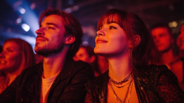 Enthralled Concertgoers: A Night of Music and Connection