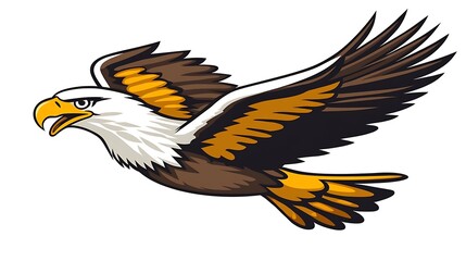 Obraz premium Illustration of a soaring eagle in flight.