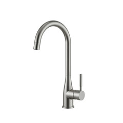 Modern brushed metal kitchen faucet