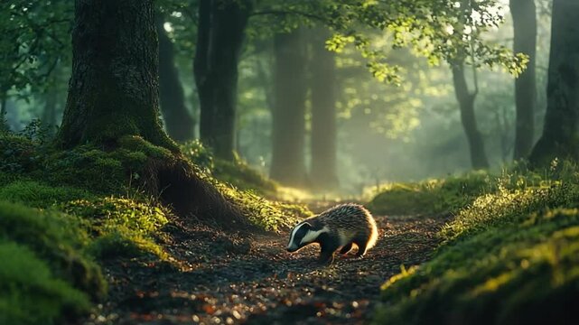 badger in dartmoor dawn forest video