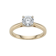 Gold solitaire diamond engagement ring