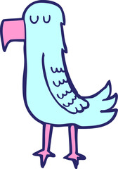 cartoon parrot in bright neon color