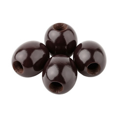  Four dark brown wooden beads for crafts