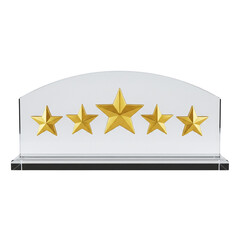 Five star glass award trophy