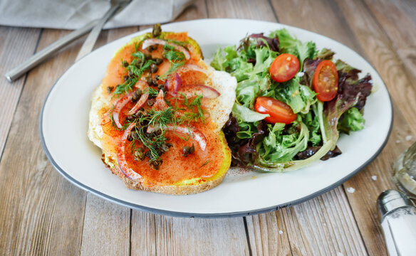 Salmon Locks Breakfast plate with salad