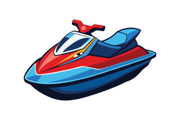 Vector Illustration of a Jet Ski Personal Watercraft for Water Sports Isolated on a White Background