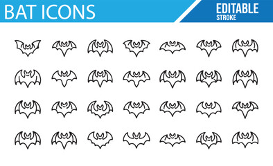 Vector Bat Icons for Halloween and Horror Themed Graphic Design