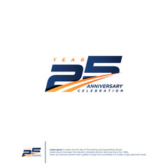 25 Years Anniversary logotype design flat style design template