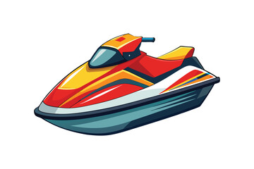 Naklejka premium Vector Illustration of a Jet Ski Personal Watercraft for Water Sports Isolated on a White Background
