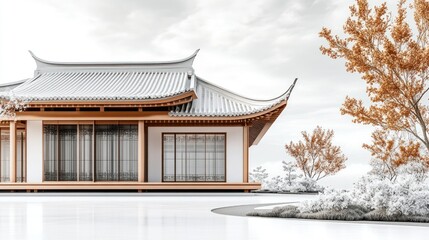 Fototapeta premium Tranquil Asian-inspired house