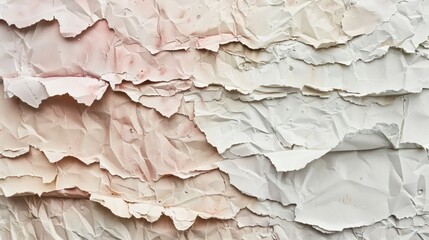 Textured White and Pink Crumpled Paper Background