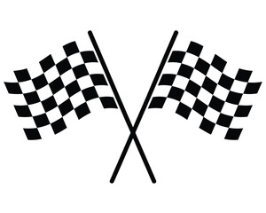 Fototapeta premium Race Flags Vector – Black and White Crossed Flag Silhouettes