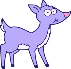 cartoon deer in bright neon color
